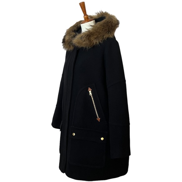 J. Crew Chateau Parka In Italian Stadium-Cloth Wool Hooded Winter Coat Size 22 - Picture 6 of 12